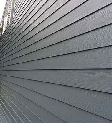 Close up of vinyl siding detail on a completed Salt Lake County project
