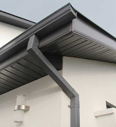 Clean, modern aluminum gutter design on a Salt Lake County property